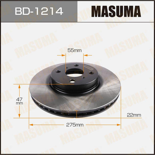 Диск тормозной Masuma, BD-1214