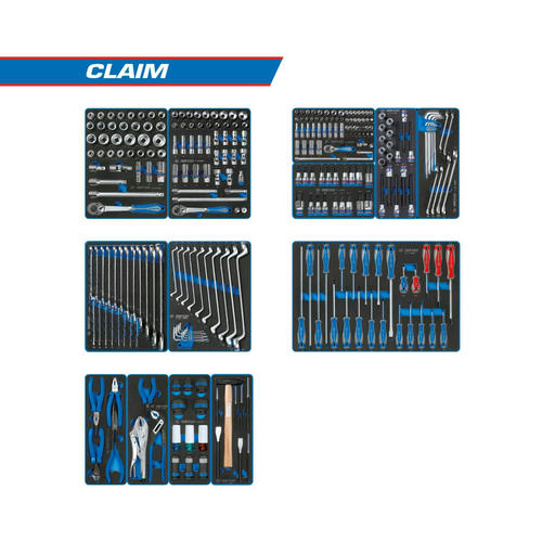 Набор инструментов CLAIM для тележки, 13 ложементов, 286 предметов KING TONY 934-286MRVD