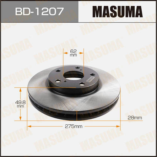 Диск тормозной Masuma, BD-1207