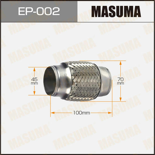 Гофра глушителя Masuma Interlock 45x100 усиленная, EP-002