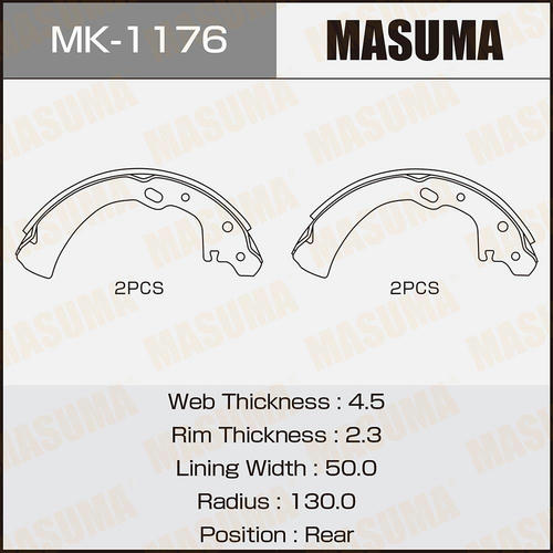 Колодки тормозные барабанные Masuma, MK-1176