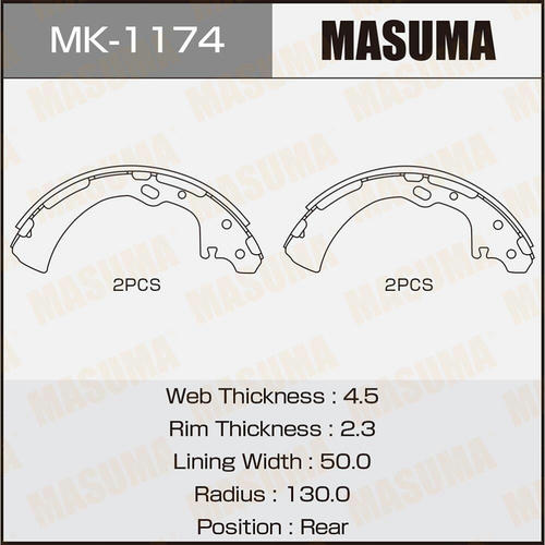 Колодки тормозные барабанные Masuma, MK-1174