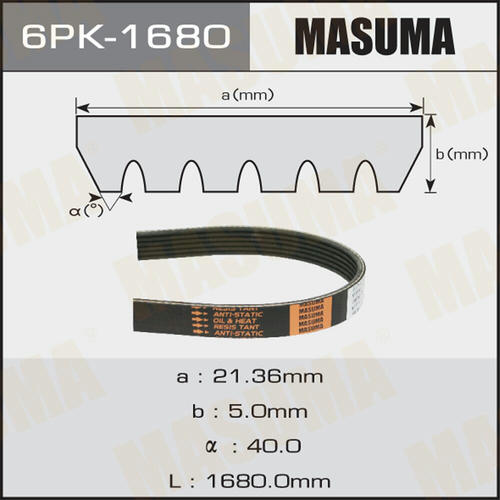 Ремень привода навесного оборудования Masuma, 6PK-1680