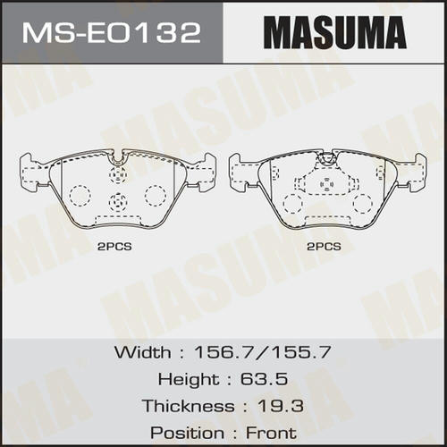 Колодки тормозные дисковые Masuma, MS-E0132