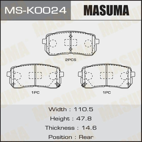 Колодки тормозные дисковые Masuma, MS-K0024