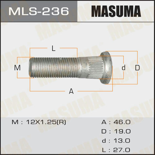 Шпилька колесная M12x1.25(R) Masuma, MLS-236