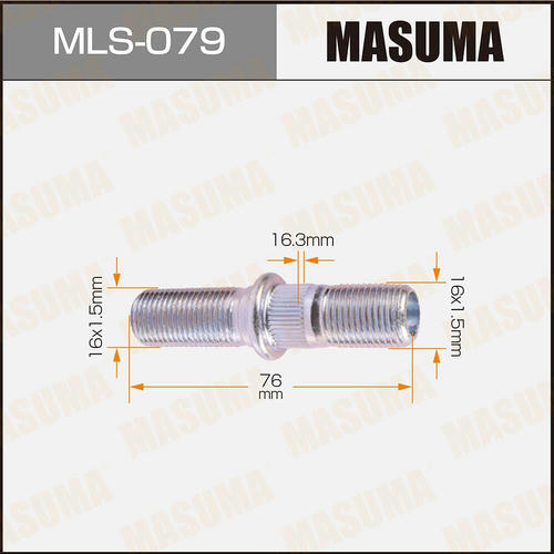 Шпилька колесная M16x1.5(R), M16x1.5(L) Masuma, MLS-079