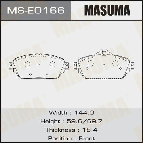 Колодки тормозные дисковые Masuma, MS-E0166