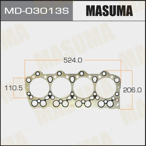Пятислойная прокладка ГБЦ (металл-эластомер) Masuma толщина 1,41мм, MD-03013S