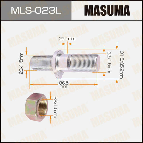 Шпилька колесная M22x1.5(R), M20x1.5(L) Masuma, MLS-023L