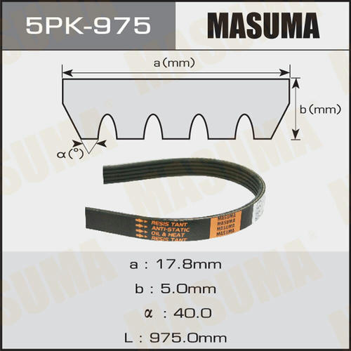 Ремень привода навесного оборудования Masuma, 5PK-975