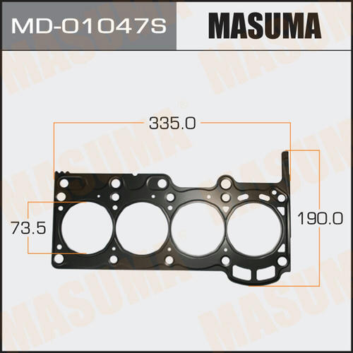 Однослойная прокладка ГБЦ (металл-эластомер) Masuma толщина 0,60мм, MD-01047S