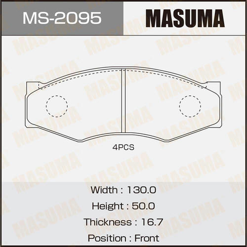Колодки тормозные дисковые Masuma, MS-2095