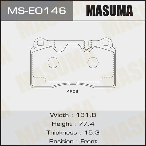 Колодки тормозные дисковые Masuma, MS-E0146