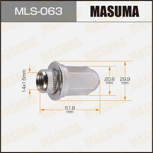 Гайка колесная Masuma M14x1.5(R) под ключ 21, MLS-063