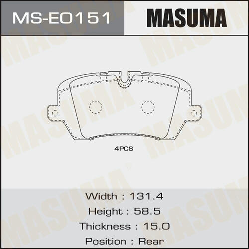Колодки тормозные дисковые Masuma, MS-E0151