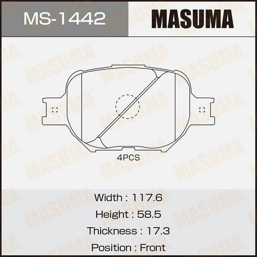Колодки тормозные дисковые Masuma, MS-1442