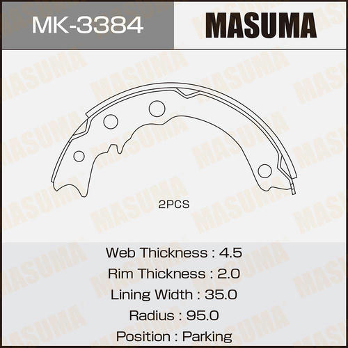 Колодки тормозные барабанные Masuma, MK-3384