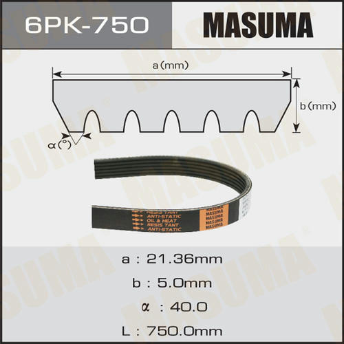Ремень привода навесного оборудования Masuma, 6PK-750