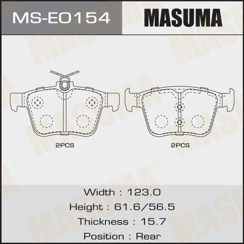 Колодки тормозные дисковые Masuma, MS-E0154