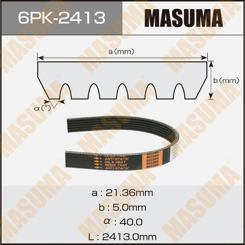 Ремень привода навесного оборудования Masuma, 6PK-2413