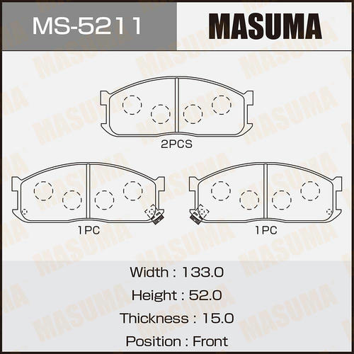Колодки тормозные дисковые Masuma, MS-5211