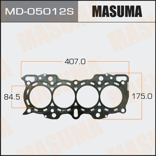 Трехслойная прокладка ГБЦ (металл-эластомер) Masuma толщина 0,70мм, MD-05012S