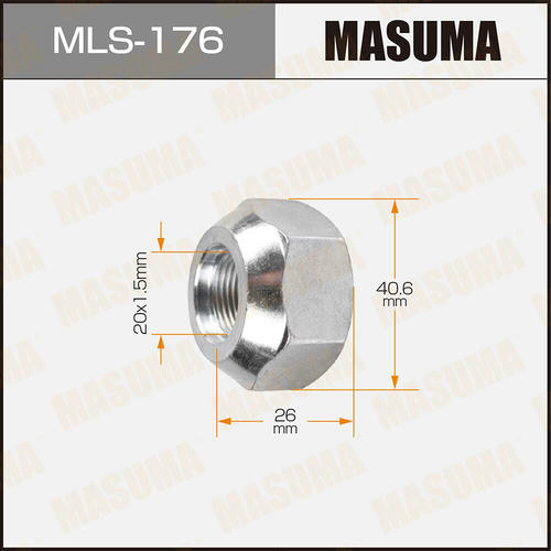 Гайка колесная Masuma M 20x1.5(L) под ключ 41 открытая, MLS-176