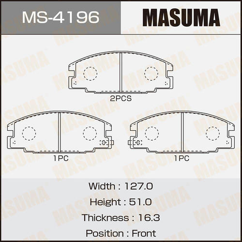 Колодки тормозные дисковые Masuma, MS-4196