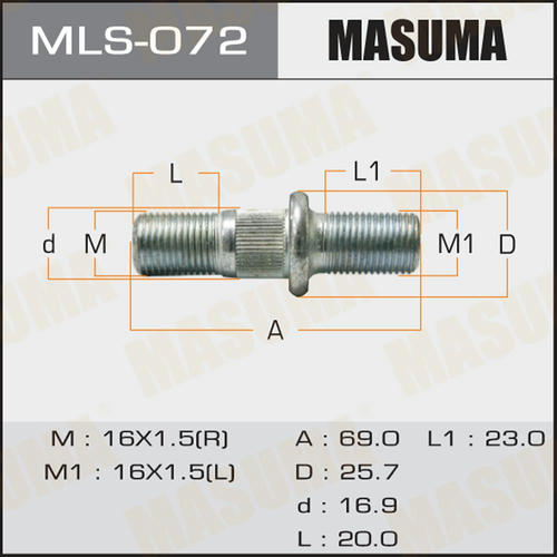 Шпилька колесная M16x1.5(R), M16x1.5(L) Masuma, MLS-072