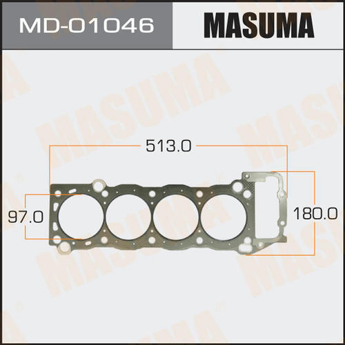 Прокладка ГБЦ (графит-эластомер) Masuma толщина 1,60 мм, MD-01046
