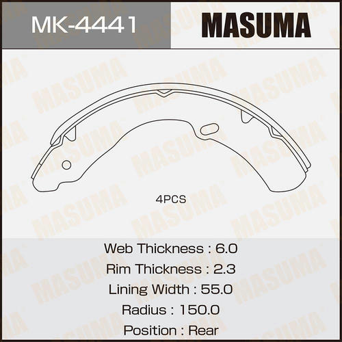 Колодки тормозные барабанные Masuma, MK-4441