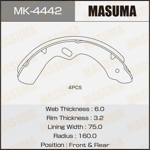 Колодки тормозные барабанные Masuma, MK-4442