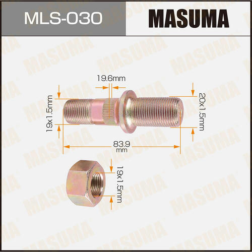 Шпилька колесная M19x1.5(R), M20x1.5(R) Masuma, MLS-030