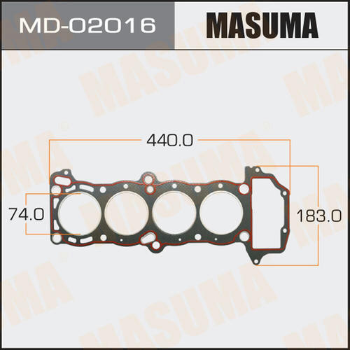 Прокладка ГБЦ (графит-эластомер) Masuma толщина 1,60 мм, MD-02016