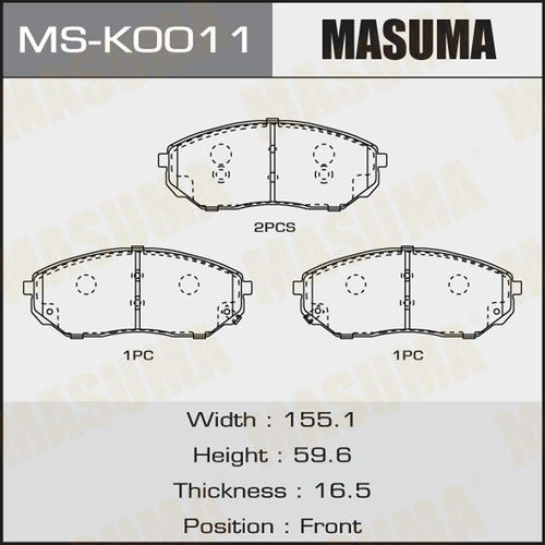 Колодки тормозные дисковые Masuma, MS-K0011