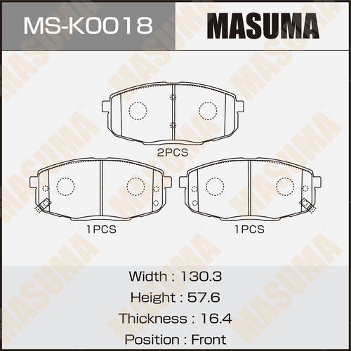 Колодки тормозные дисковые Masuma, MS-K0018
