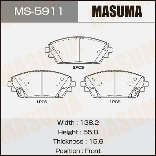 Колодки тормозные дисковые Masuma, MS-5911