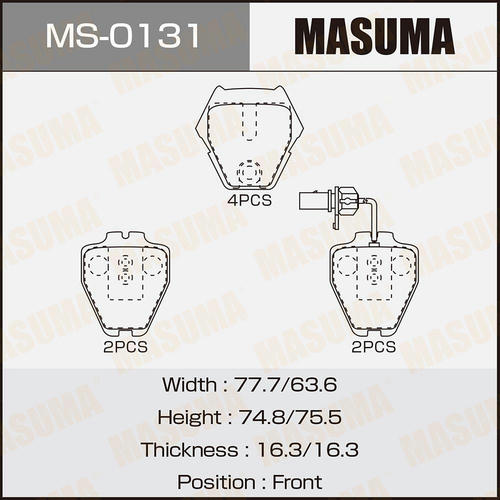 Колодки тормозные дисковые Masuma, MS-0131