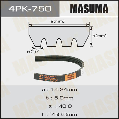 Ремень привода навесного оборудования Masuma, 4PK-750