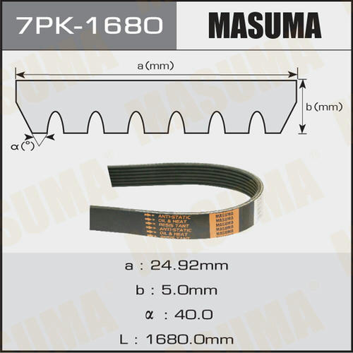 Ремень привода навесного оборудования Masuma, 7PK-1680
