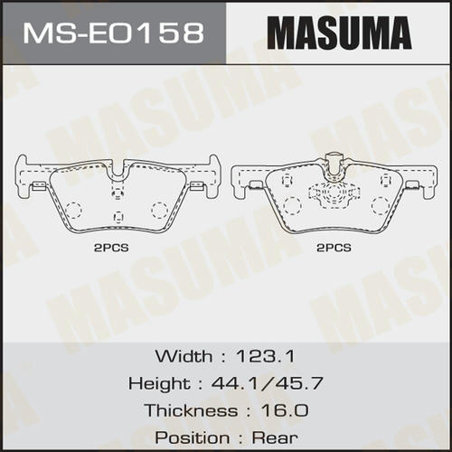 Колодки тормозные дисковые Masuma, MS-E0158