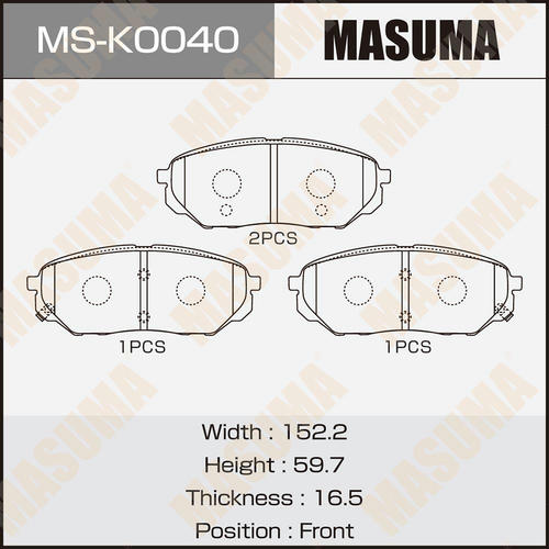 Колодки тормозные дисковые Masuma, MS-K0040