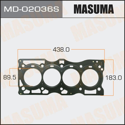 Трехслойная прокладка ГБЦ (металл-эластомер) Masuma толщина 0,60мм, MD-02036S