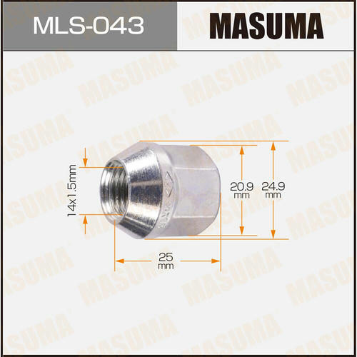 Гайка колесная Masuma M14x1.5(R) под ключ 21, открытая, MLS-043