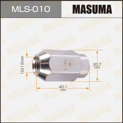 Гайка колесная Masuma M12x1.5(R) под ключ 21, MLS-010