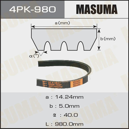 Ремень привода навесного оборудования Masuma, 4PK-980