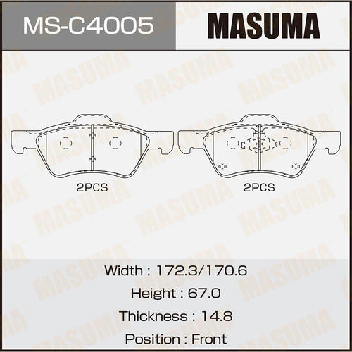 Колодки тормозные дисковые Masuma, MS-C4005