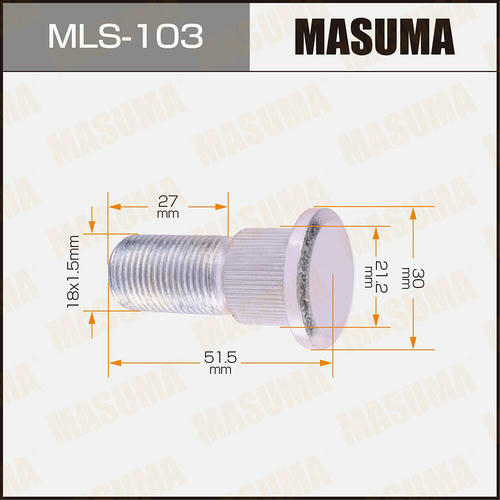 Шпилька колесная M18x1.5(R) Masuma, MLS-103