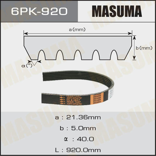 Ремень привода навесного оборудования Masuma, 6PK-920